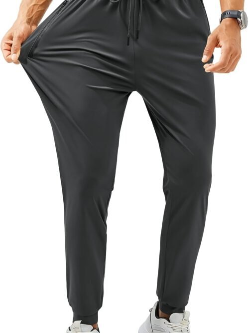 Sweatpants with Zipper Pockets, Lightweight Athletic Joggers for Workout Running Gym