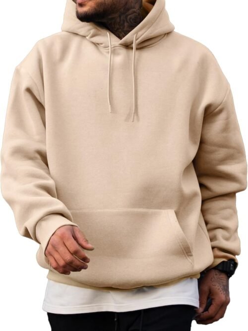 Casual Oversized Hooded Drawstring Cotton Hoodies Pullover Long Sleeve Shirts