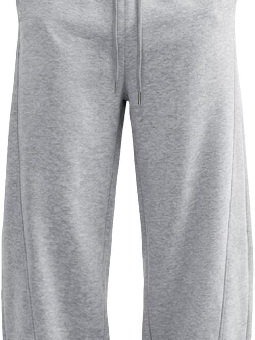 Baggy Sweatpants Wide Leg Lounge Cotton Jogging Pants, Elastic Waist with Pockets