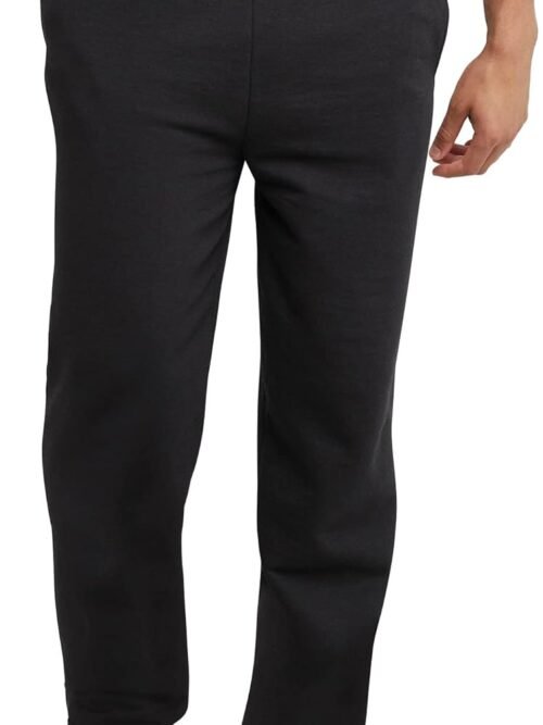 Athletic Lounge Pants with Pockets, Open Hem Bottom, Fleece Pants