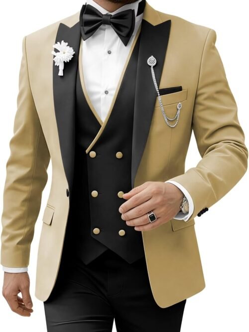Contemporary Three-Piece Slim-Fit Business Suit