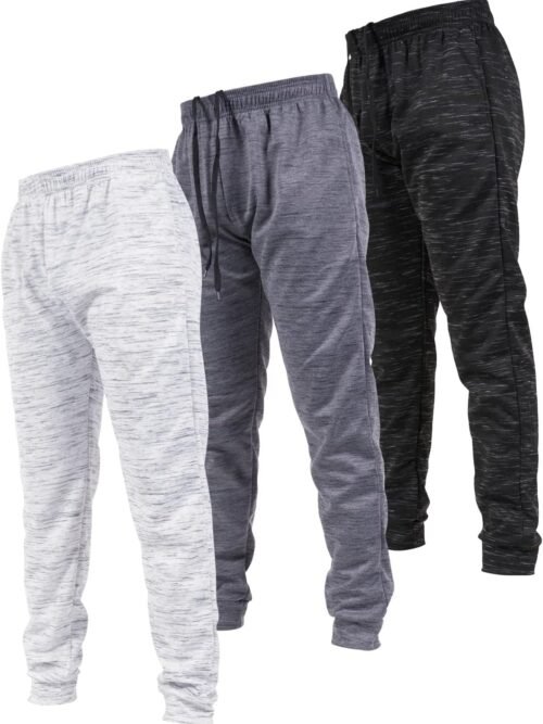 3 Pack Mens Joggers Athletic Sweatpants with Pockets