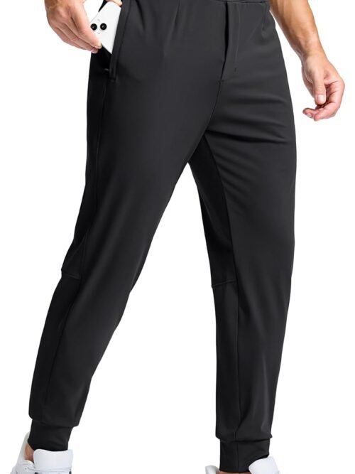 Golf Joggers Pants with Zipper Pockets, Stretch Sweatpants Slim Fit Track Pants for Work Running