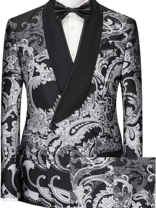 Luxury Floral-Embroidered Dinner Jacket (Party & Banquet)
