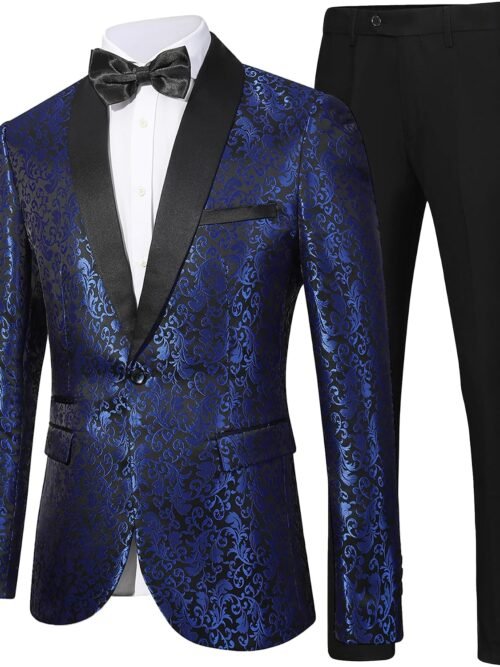 Floral Embroidered Dinner Jacket & Trousers Set