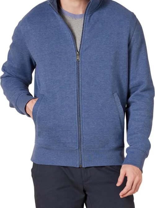 Fleece Zip Up Mock Neck Sweatshirt, Midweight, Regular Fit