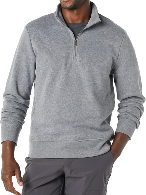 Long-Sleeve Quarter-Zip Pullover Fleece Sweatshirt